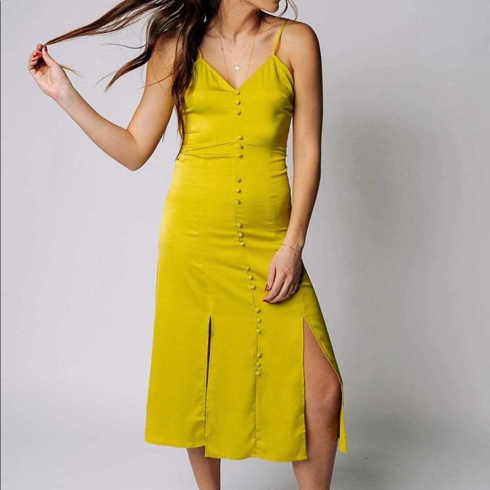 Clad & Cloth Mellow Yellow Midi Dress